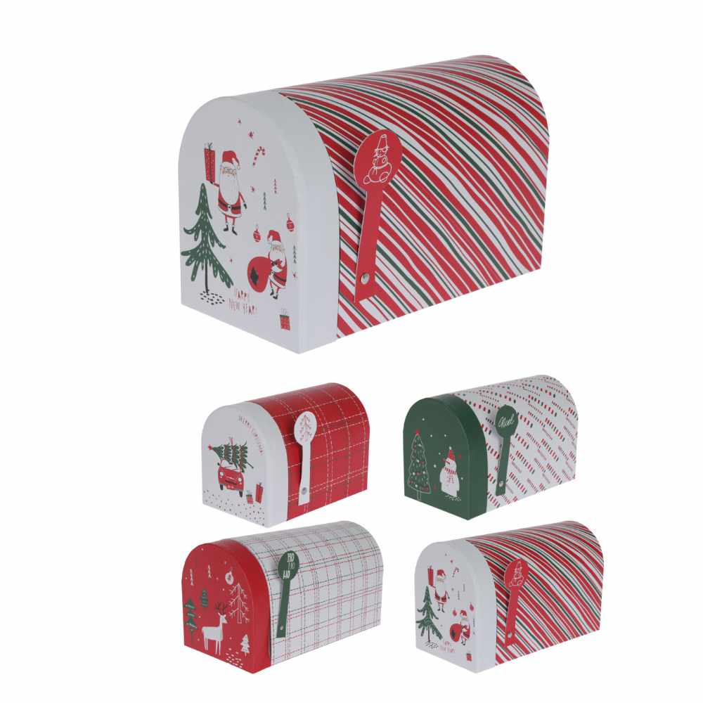 Christmas Mailbox-Shaped Gift Boxes, Set of 4