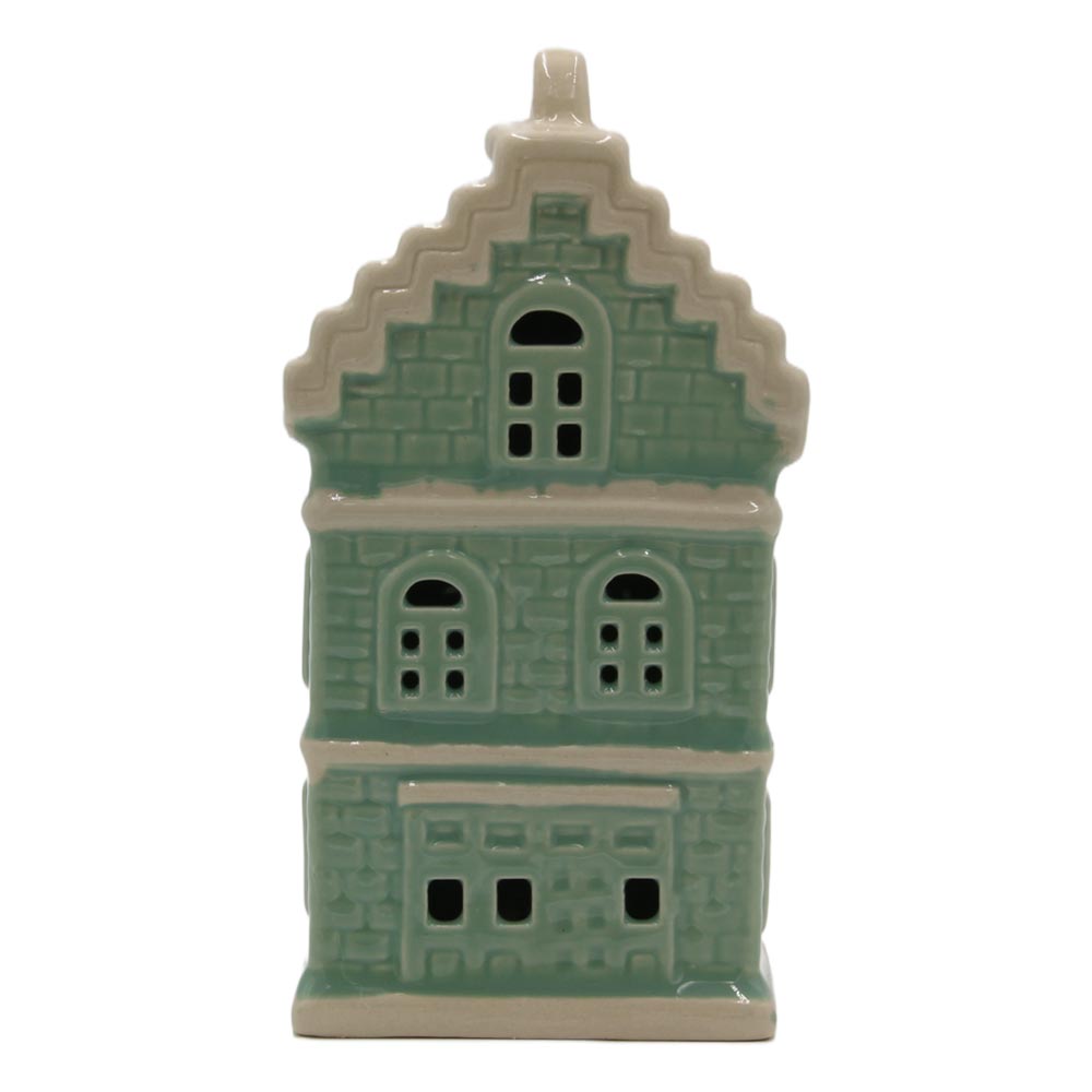 Light Green Ceramic LED House Decoration