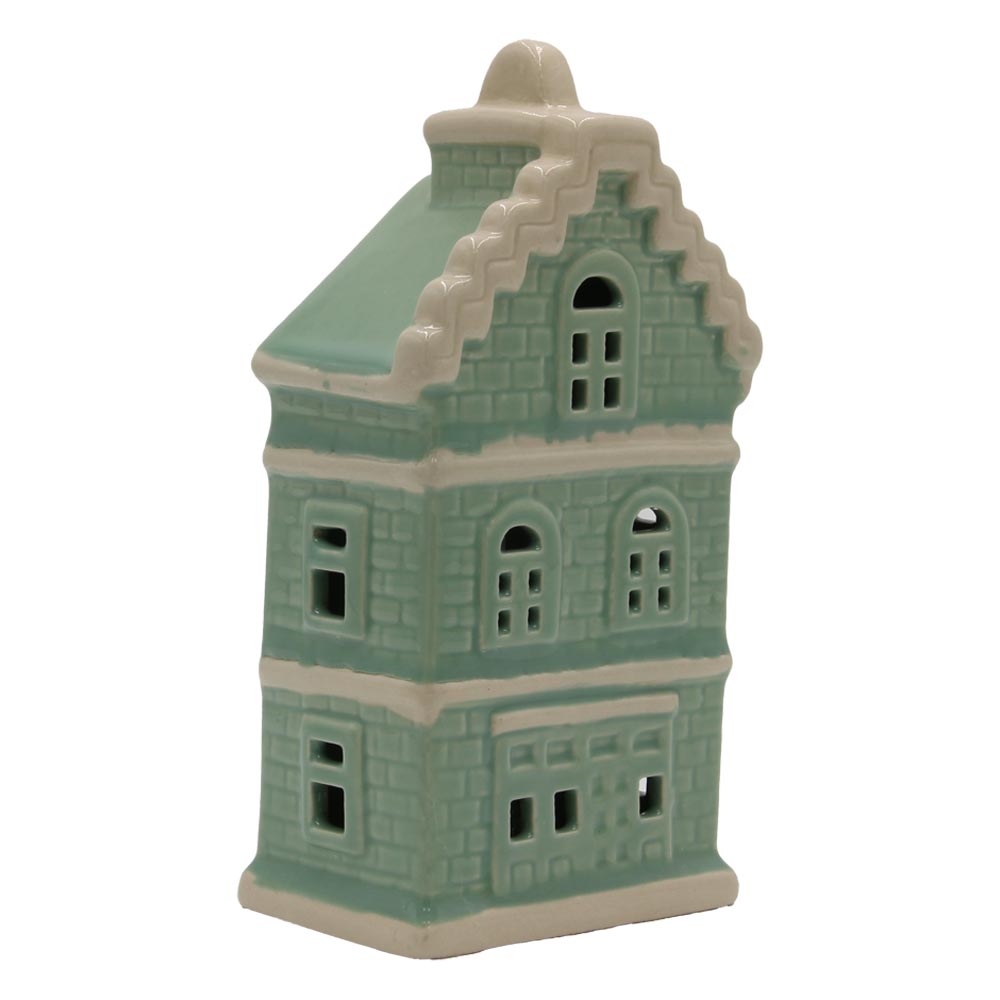 Light Green Ceramic LED House Decoration