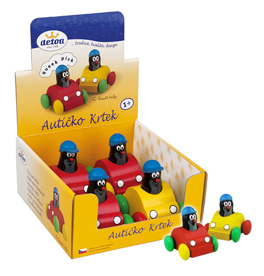 Drevene auto Krtek piskaci 2 druhy | Czech Toys | czechmovie