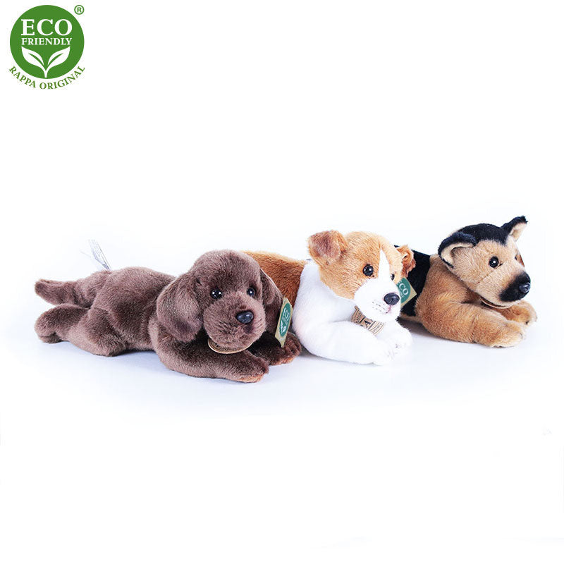 plysovy pes lezici se zvukem jack russell labrador a nemecky ovcak 18 cm ECO-FRIENDLY | Czech Toys | czechmovie