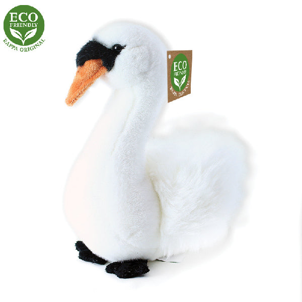 Plysovy ptak labut sedici 23cm ECO-FRIENDLY | Czech Toys | czechmovie