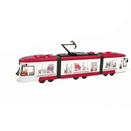 Tramvaj mluvici cesky se zvukem a svetlem cervena 46 cm | Czech Toys | czechmovie