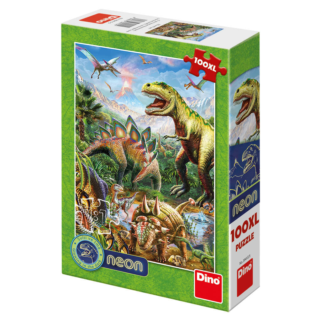 Puzzle 100XL Svet Dinosauru neon | Czech Toys | czechmovie