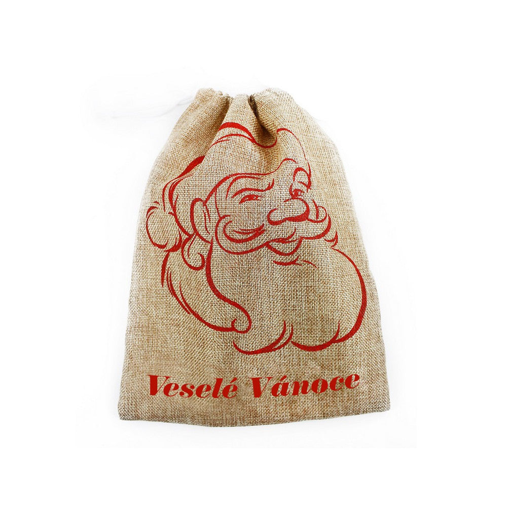 Pytlik vanocni "Vesele Vanoce" juta 22 x 30 cm | Czech Toys | czechmovie