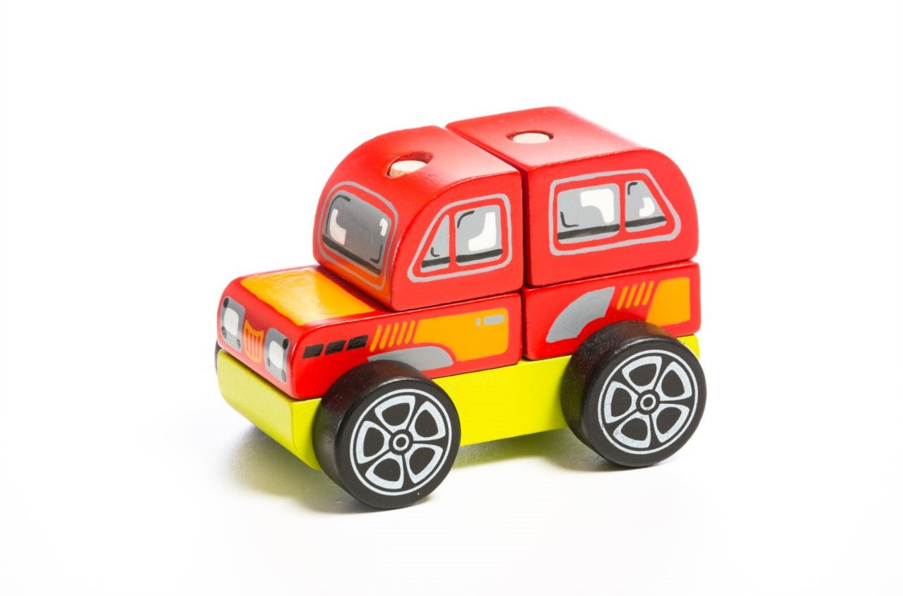 CUBIKA Terenni vuz - drevena skladacka 5 dilu | Czech Toys | czechmovie