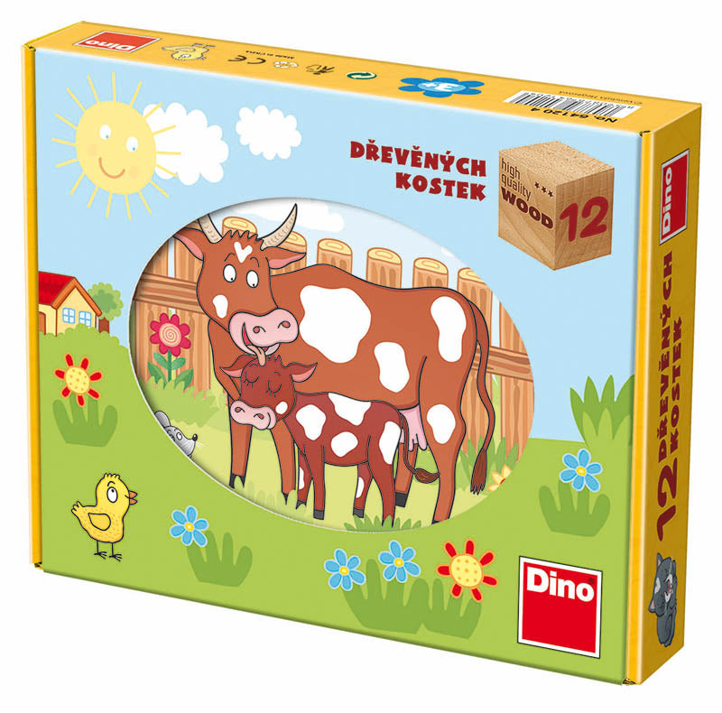Kubus Domaci zvirata 12 kostek | Czech Toys | czechmovie