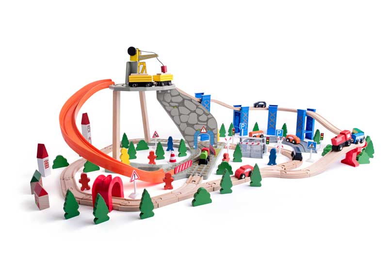 Vlackodraha se skluzavkou a jerabem 130 dilu | Czech Toys | czechmovie