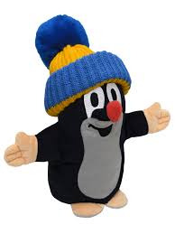 Kleiner Maulwurf 25cm Handpuppe mit Hut / Krtek 25cm kulich manasek