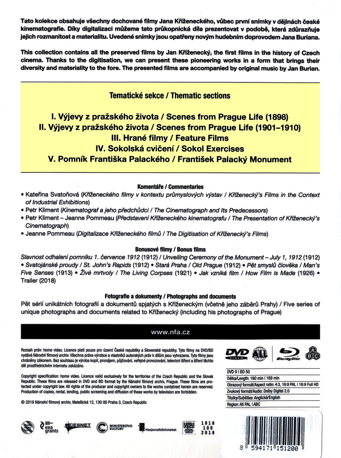 Die Filme von Jan Krizenecky / Filmy Jana Krizeneckeho DVD+BD