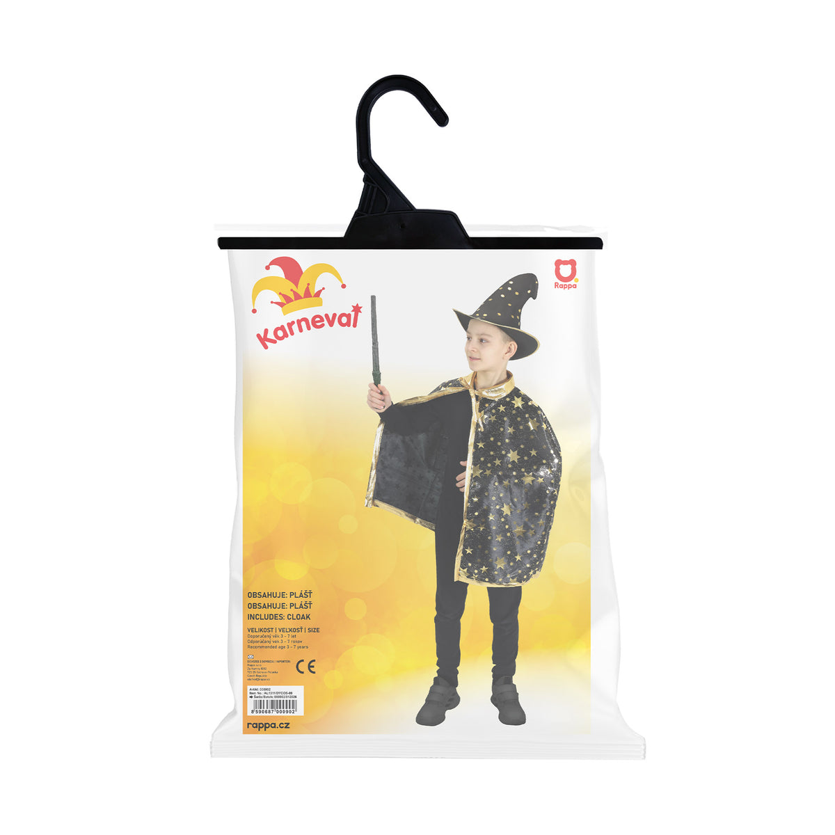 Children's wizard costume black cloak