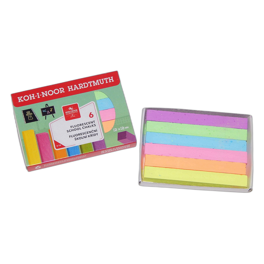 Koh-i-Noor Fluorescent School Chalk 1125 Set of 6
