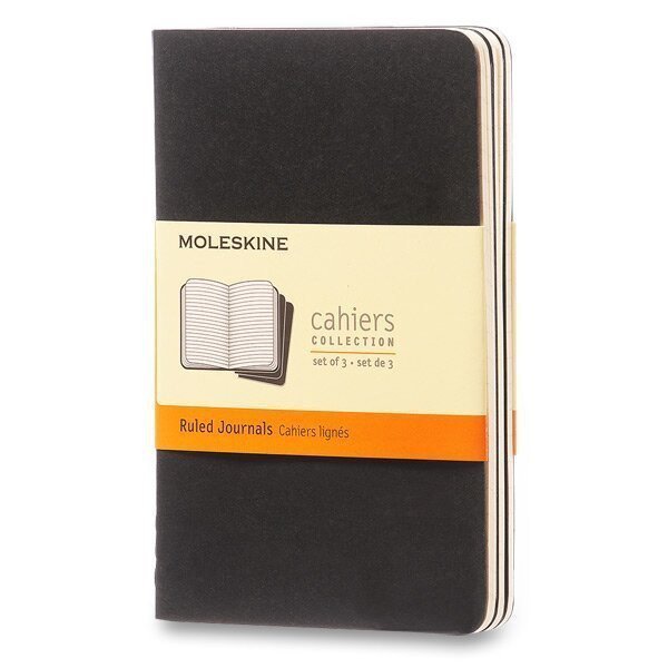 Sešity Moleskine Cahier S linkované 3 ks - černý
