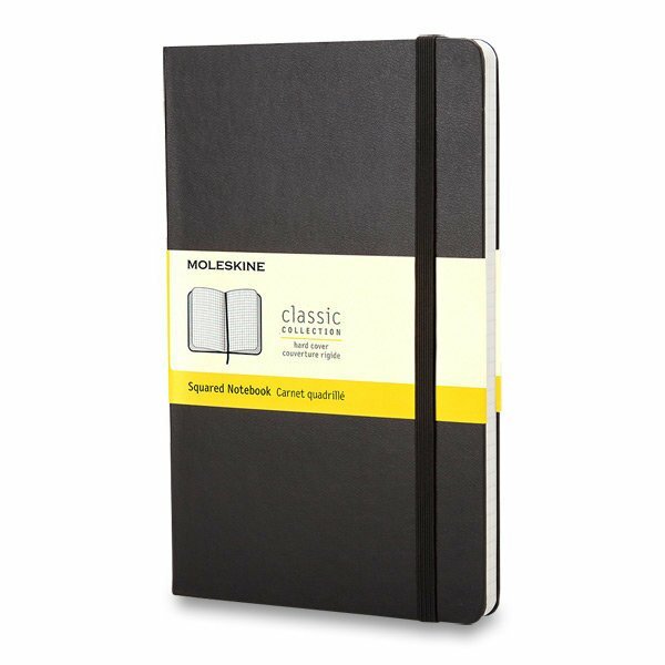 Zápisník Moleskine - tvrdé desky S čtverečkovaný - černý