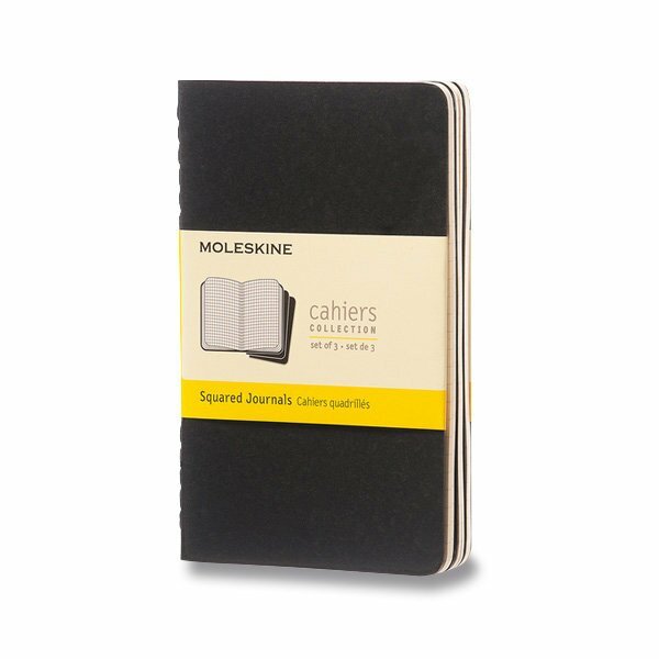 Sešity Moleskine Cahier S čtverečkované 3 ks - černé