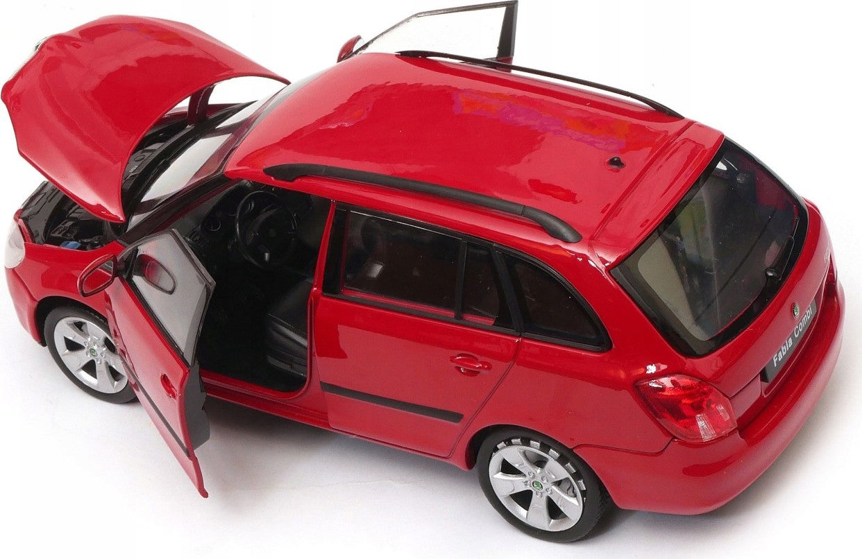 Welly Škoda Fabia Combi II 2009 red model car 1:24