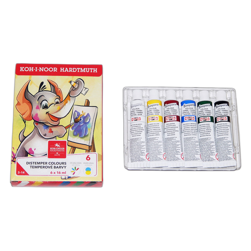 Koh-i-Noor Tempera Paints 6 x 16 ml Elephant