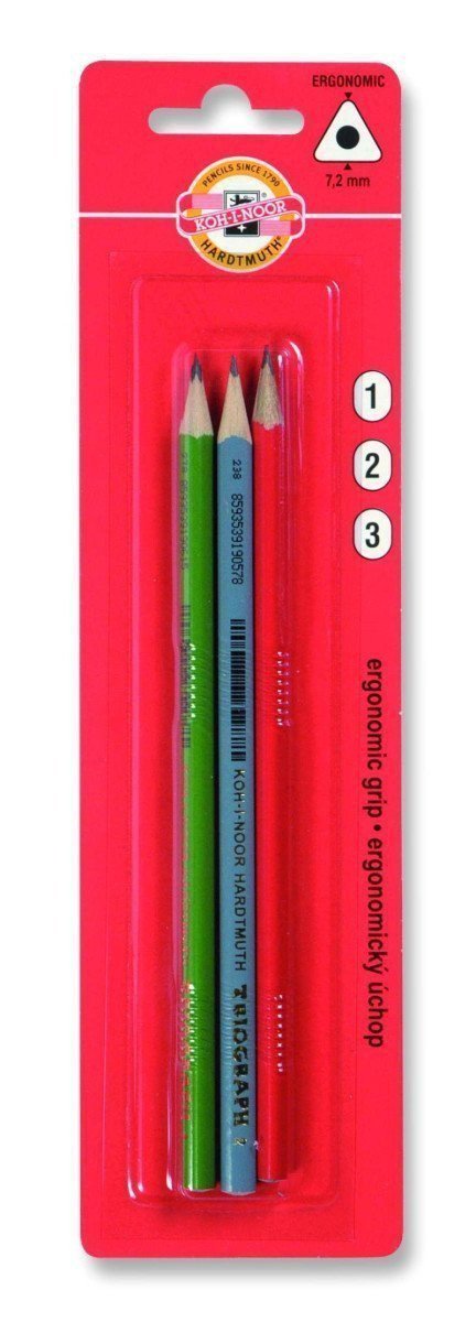 Koh-i-noor tužka grafitová trojhranná č1 2 3  set 3 ks