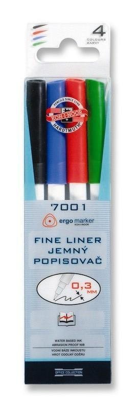 Koh-i-noor popisovač jemný fine liner 7001 03mm 4ks
