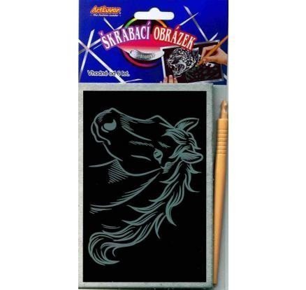 Škrabací obrázky se stříbrným podkladem 15 x 10 cm