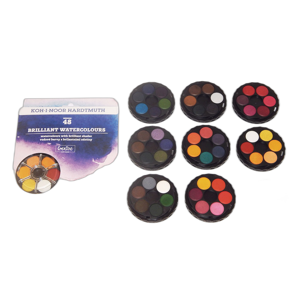 Koh-i-Noor Brilliant Watercolour Paints 48 Colours
