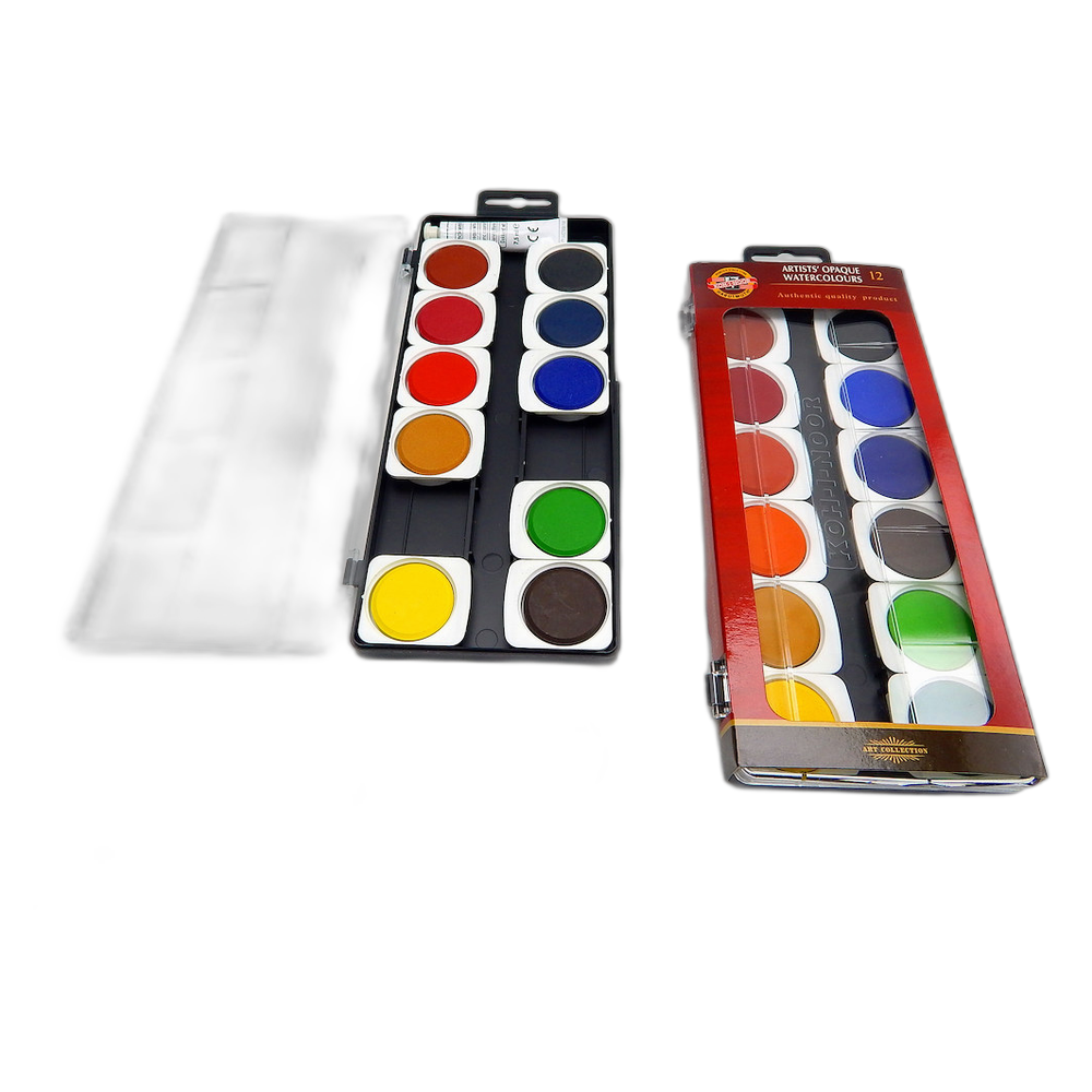 Koh-i-Noor 175505 Artist Transparent Watercolours 12 Pans 30 mm