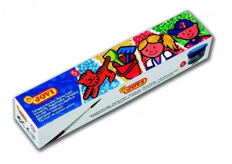 JOVI temperové barvy 5x35ml v kelímku  štětec