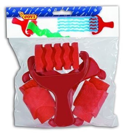 JOVI pásikavé válečky 3 ks barva červená