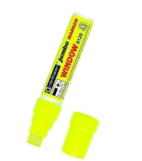 Centropen popisovač 9120 Jumbo window  žlutý