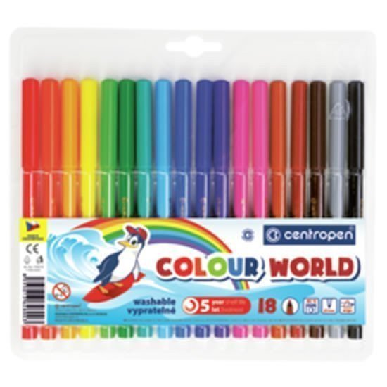 Centropen Fixy COLOUR WORLD 7550 trojboké sada 18 barev