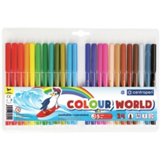 Centropen Fixy COLOUR WORLD 7550 trojboké sada 24 barev