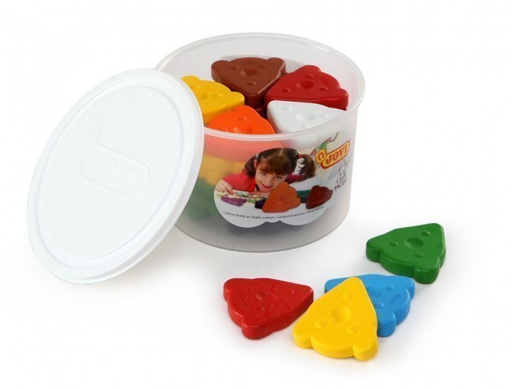 JOVI voskovky MEDVÍDEK trojúhelníkové 30 ks 10 barev základní v kelímku