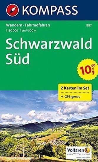 Schwarzwald Süd 150 000  sada 2 turistických map KOMPASS 887