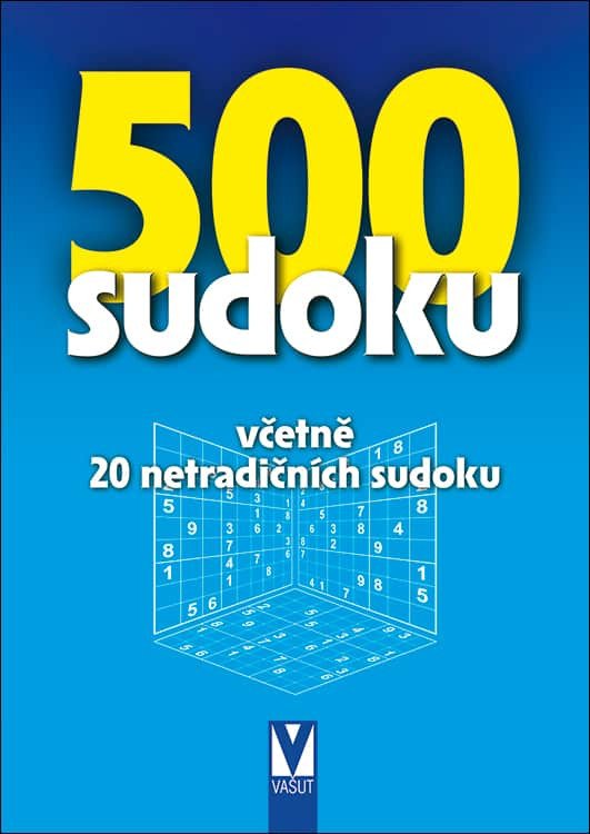500 sudoku - 6 stupňů obtížnosti včetně 20 netradičních sudoku modré