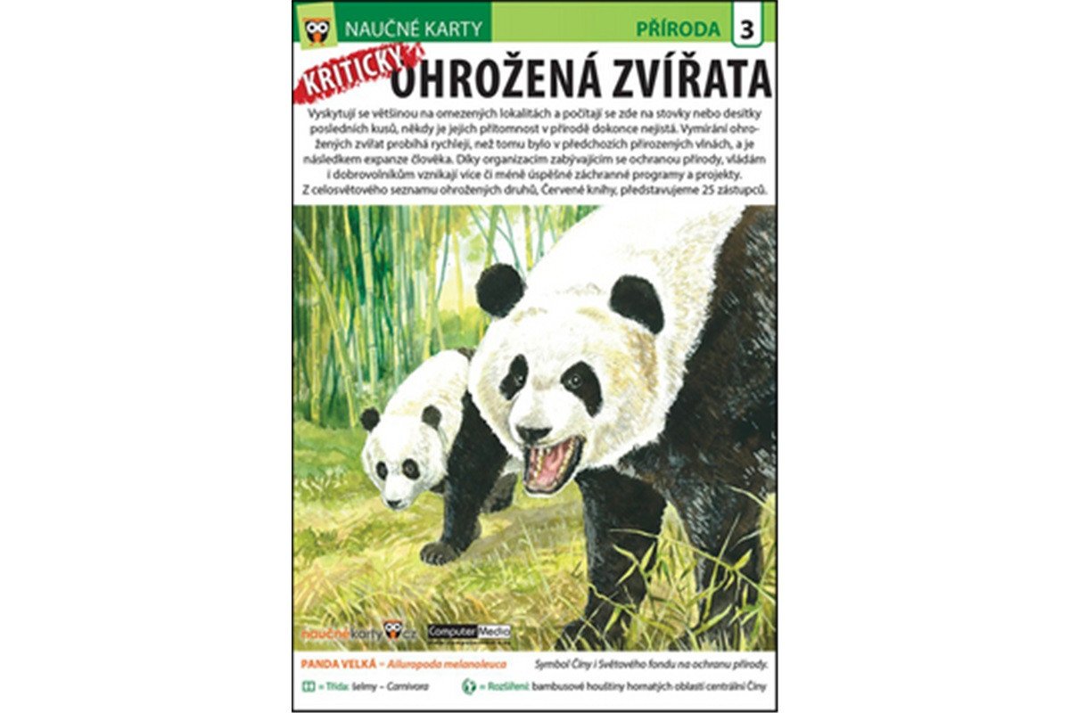 Kriticky ohrožená zvířata - Naučná karta