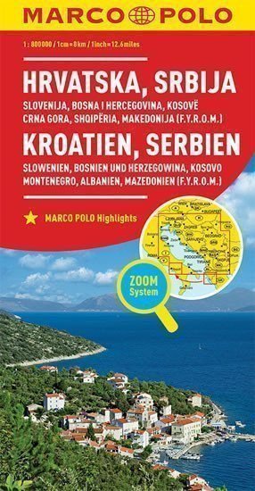 Chorvatsko, Srbsko, Slovinsko, Bosna 1:800T//mapa(ZoomSystem)MD (2016)