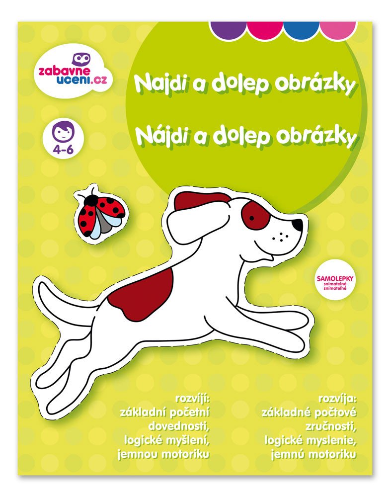 Zábavné učení Stíratelný sešit se samolepkami - Najdi a dolep obrázky 4-6 let
