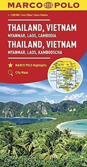 Thajsko,Vietnam,Laos,Kambodža/mapa 1:2M MD(ZoomSystem) (2017)