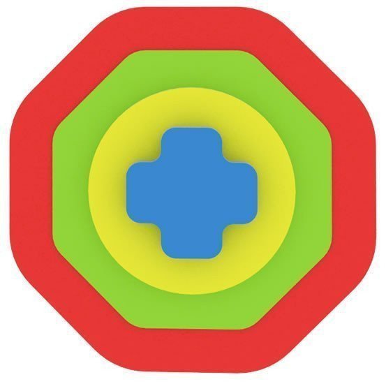 Moje první puzzle - Tvary osmiúhelníkčervená