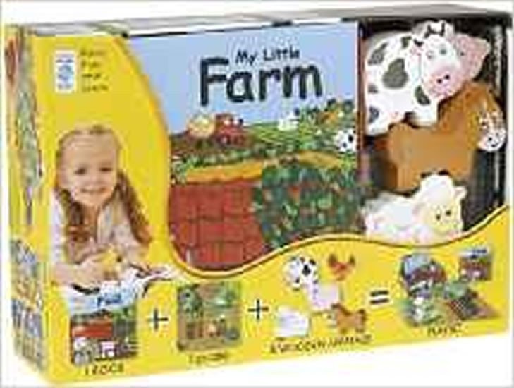 My Little Book about The Farm Book Wooden Toy  16-piece Puzzle