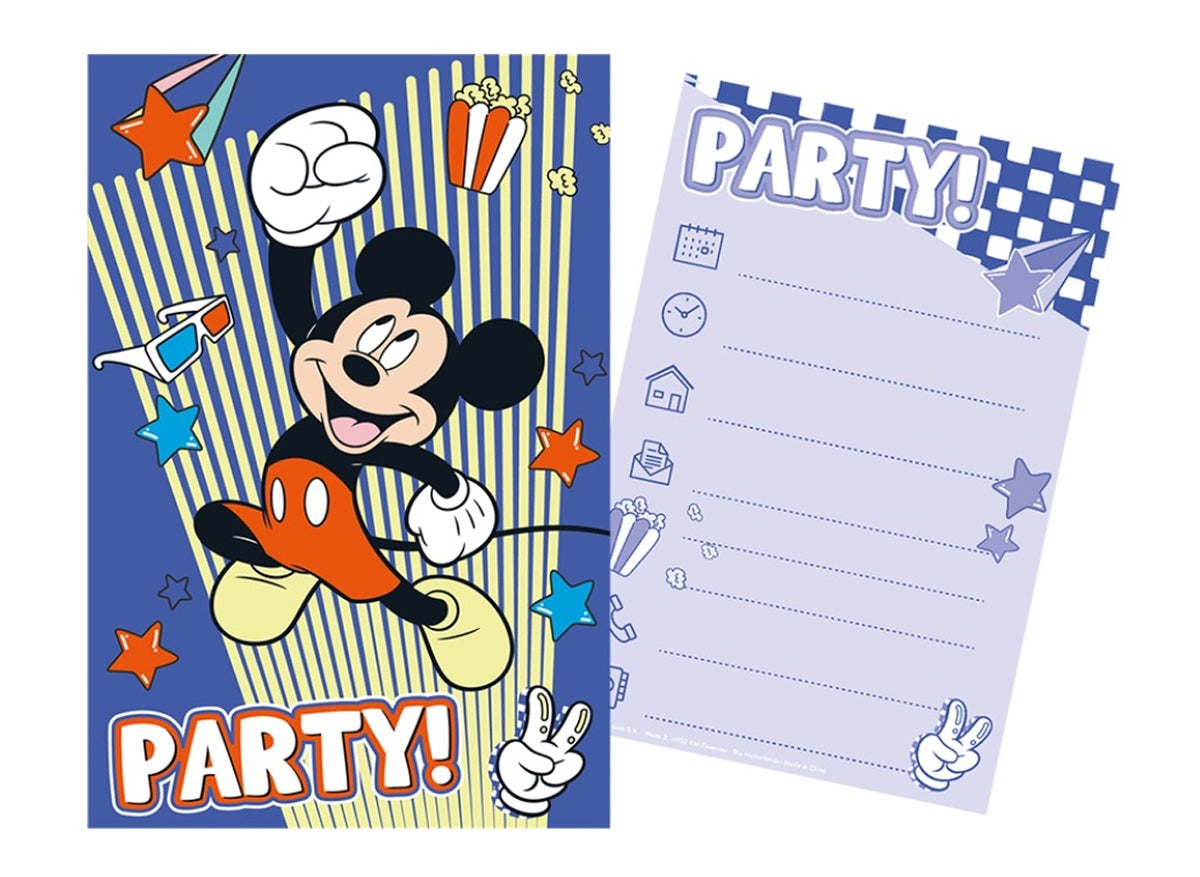 Mickey Mouse party invitations, 5 + 5 / Mickey Mouse