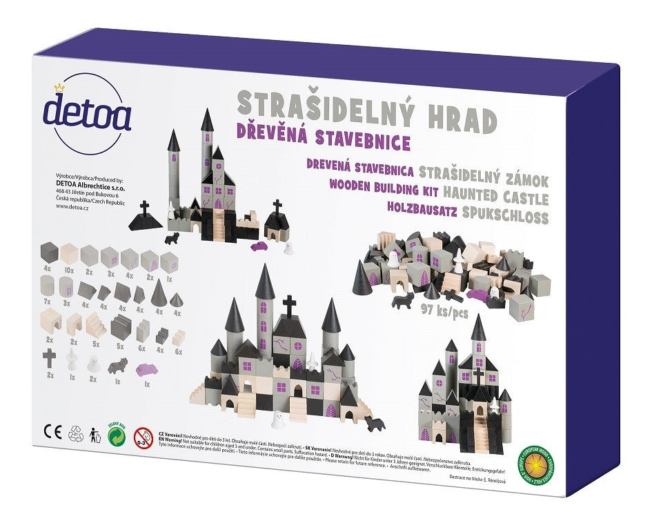 Wooden haunted castle building set 97 pcs