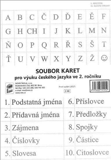 SOUBOR KARET pro výuku českého jazyka ve 2 ročníku