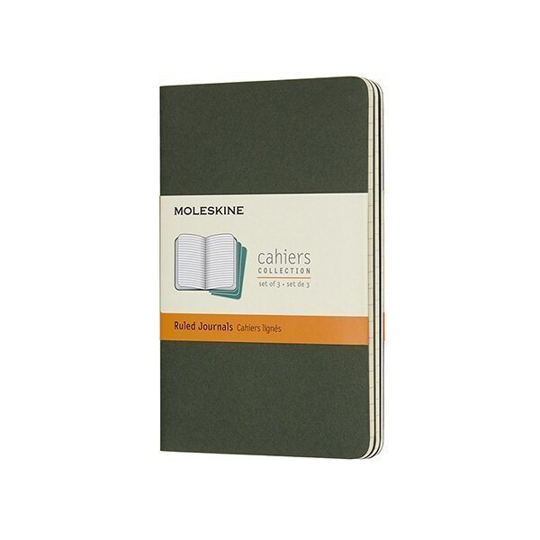 Sešity Moleskine Cahier S linkované 3 ks - tm zelené