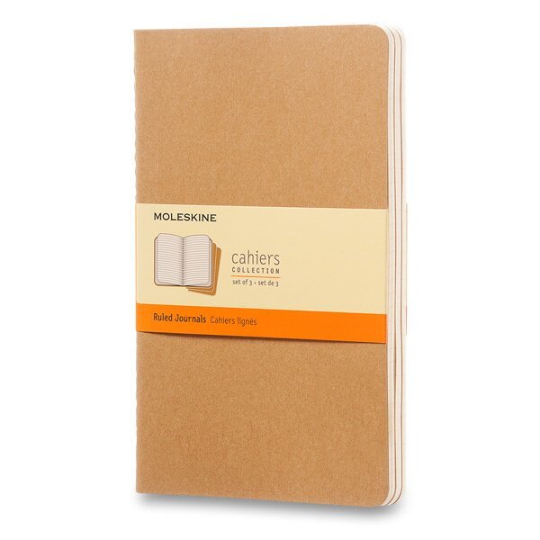 Sešity Moleskine Cahier L linkované 3 ks - karton