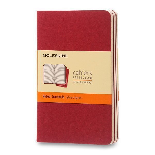 Sešity Moleskine Cahier S linkované 3 ks - červený