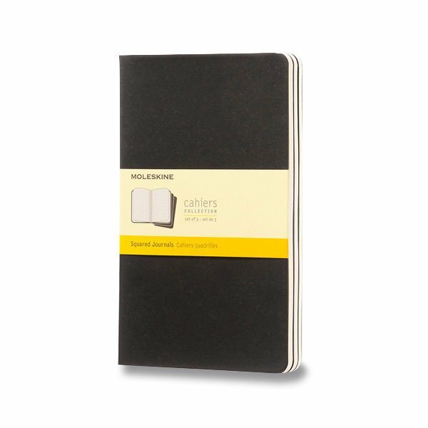 Sešity Moleskine Cahier L čtverečkované 3 ks - černé