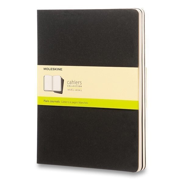 Sešity Moleskine Cahier XL čisté 3 ks - černý
