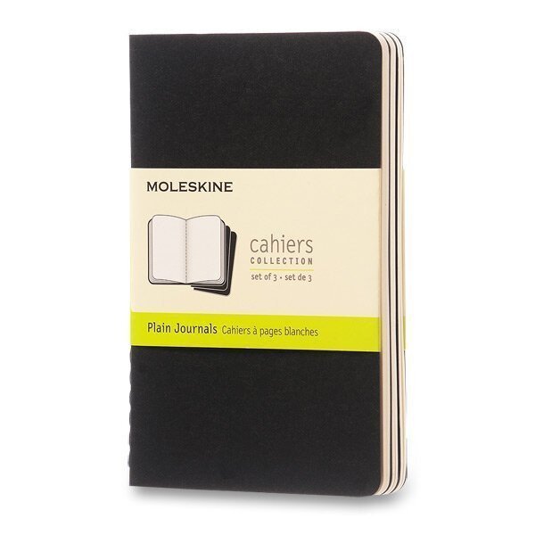 Sešity Moleskine Cahier S čisté 3 ks - černý