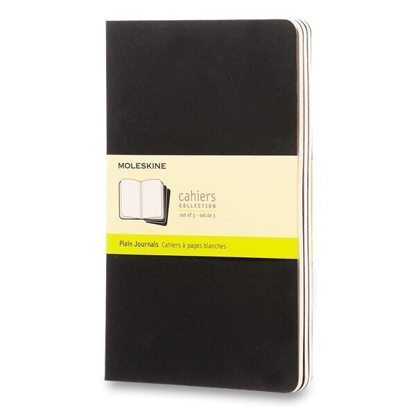Sešity Moleskine Cahier L čisté 3 ks - černý